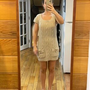 Pepe Jeans Beige Cable Knit Dress